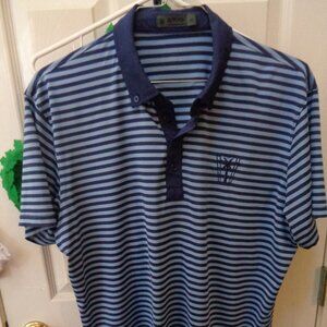 G/Fore Blue Striped Men's Polo Shirt XL